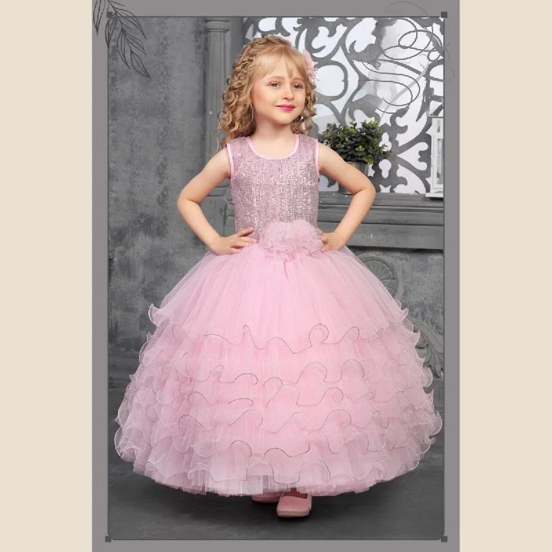 Pink & Sea Green Sequin Gown for Girls Sequin Dress Shine