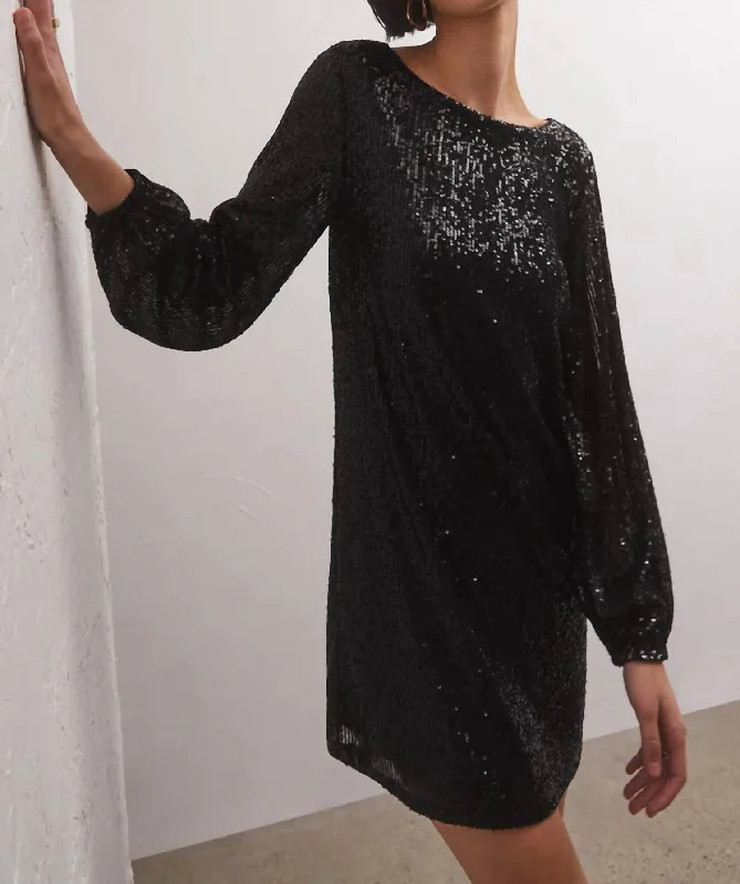 Andromeda Sequin Mini Dress In Black Elegant Sequin Dress