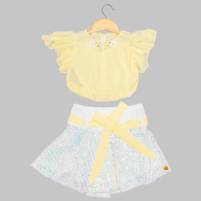 Lemon Sequin Skirt & Top for Girls Sequin Shift Gown