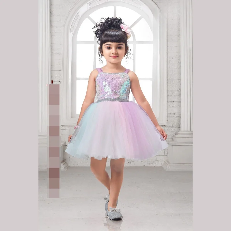 Multi Sequin Designer Girls Frock Sequin Shift Gown