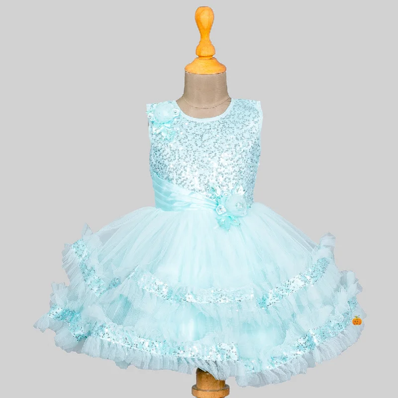 Sequin Pattern Frock for Girls Sequin Lace Dress