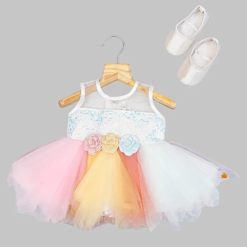 Multi Colored Sequin Frock for Baby Girl Pink Sequin Gown