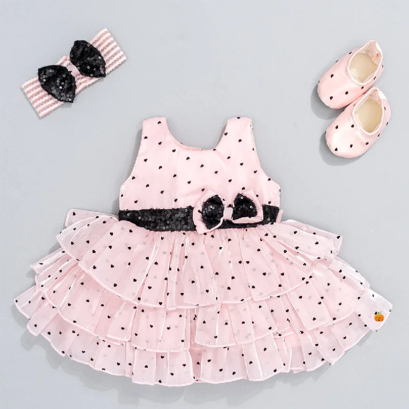 Layered Sequin Bow Baby Frock for Girls Sequin Dress Dressy