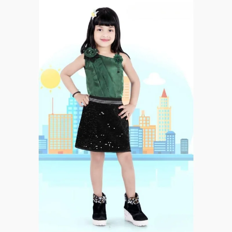 Green & Navy Blue Sequin Skirt and Top for Girls Sequin Dress Sexy