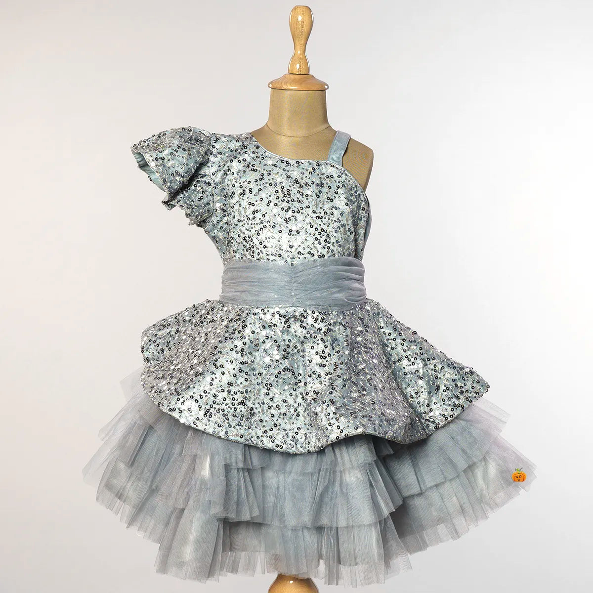 Grey & Onion Sequins Girls Frock Bodycon Sequin Dress