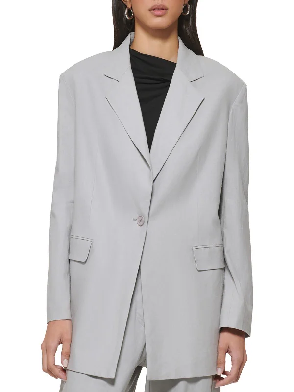 Womens Linen Business Two-Button Blazer Slim Fit Blazer