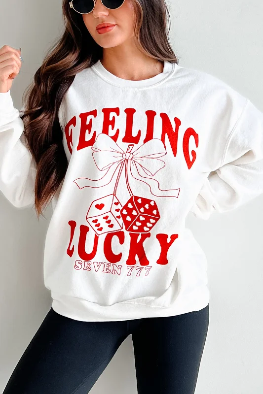 Lucky Sevens Oversized Graphic Sweatshirt (Cream) Sweatshirt Hoodie Collection