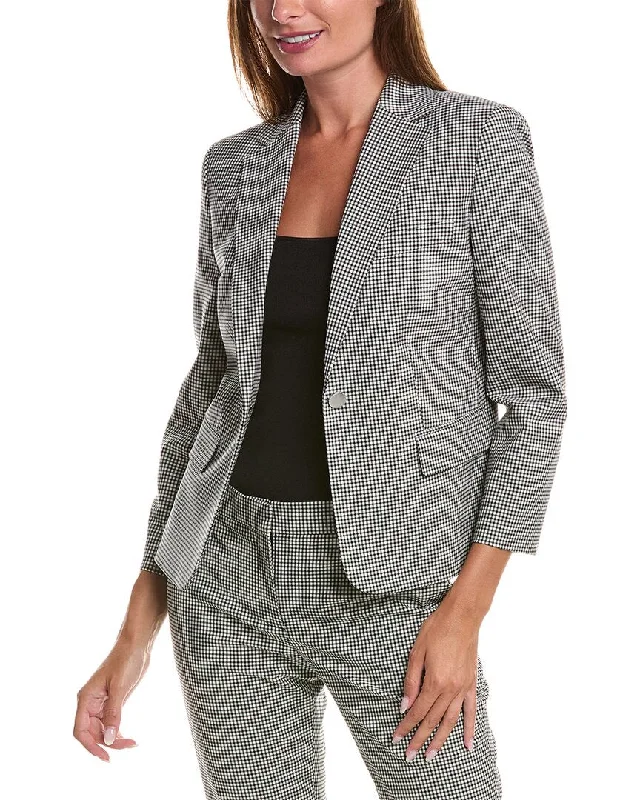 Theory Slim Wool-Blend Blazer Buttoned Women’s Blazer