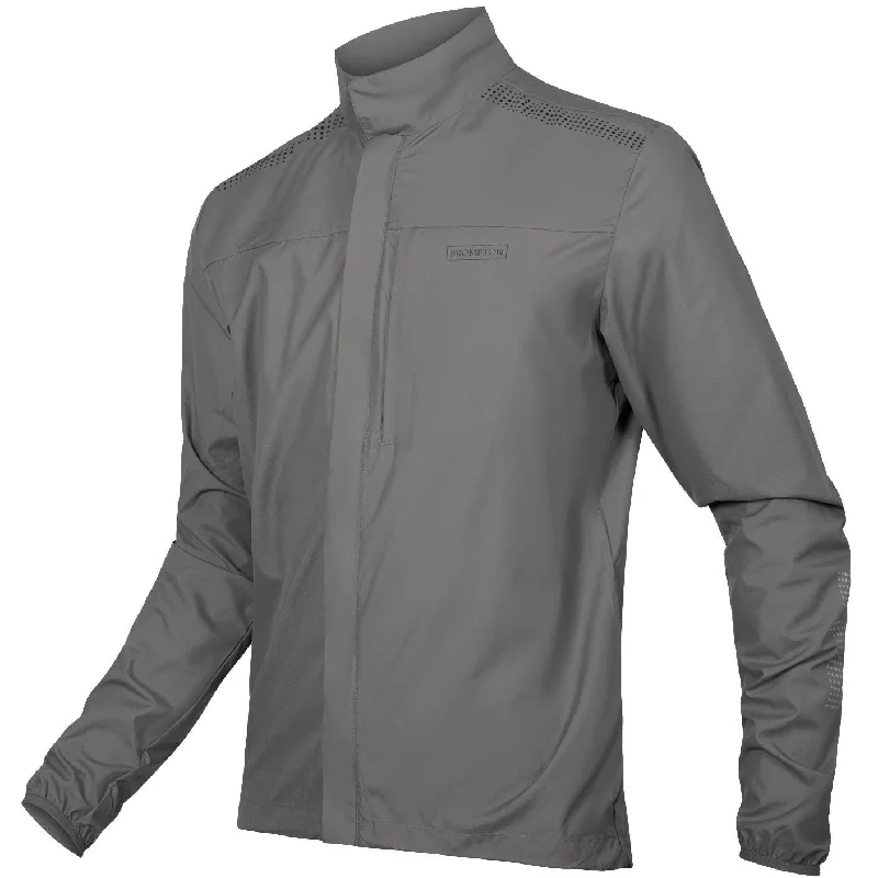 Brompton Barcelona Packable Mens Cycling Jacket - Grey Women's evening jackets