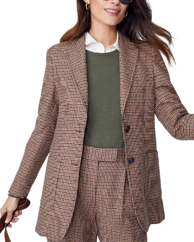 J.McLaughlin Mercia Wool-Blend Jacket Tweed Blazer Outfit