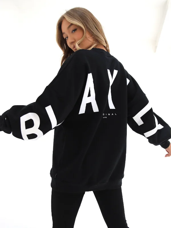 Isabel Oversized Jumper - Black Chunky Pullover Sweater