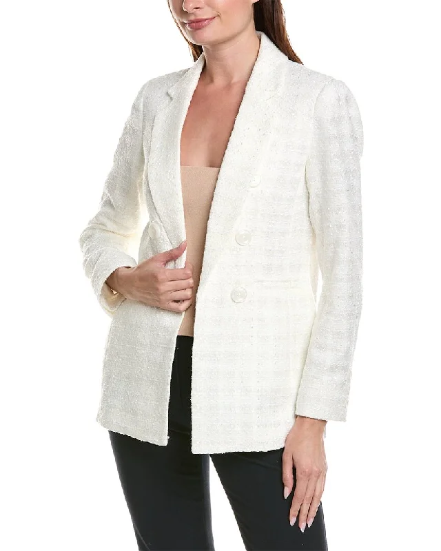 Anne Klein Double Breasted Jacket Blazer with Ruffles