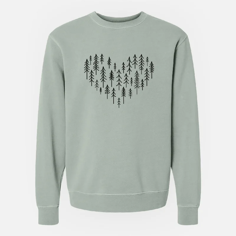 Heart of Trees - Unisex Pigment Dyed Crew Sweatshirt Long Sleeve Hoodie