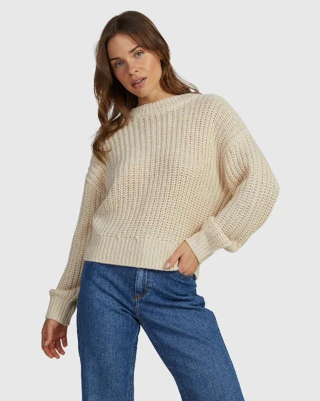 Womens Coming Home Long Sleeve Jumper Stylish Knit Pullover