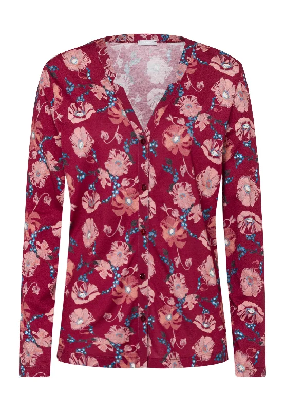 Sleep And Lounge Button Front Shirt | Floral Joy 77934-2983 Classic pajama sets