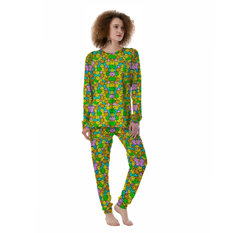 Emoji Colorful Print Pattern Women's Pajamas Plus size pajama sets