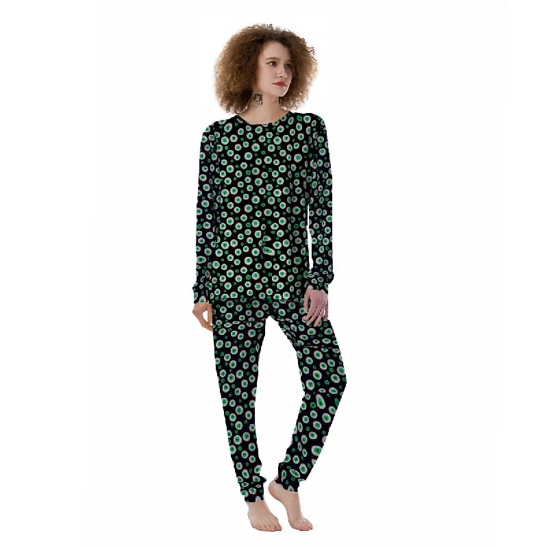 Eyeball Creepy Print Pattern Women's Pajamas Matching couple pajama sets