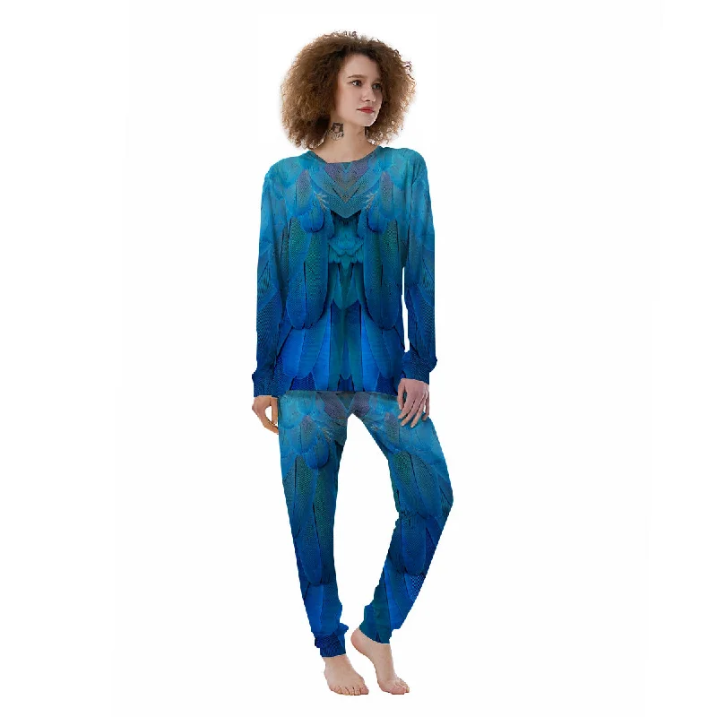 Feather Blue Print Women's Pajamas Best pajama sets for teens