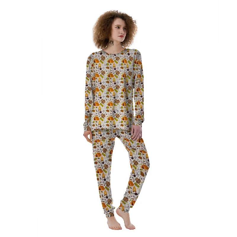 Fire Camping Print Pattern Women's Pajamas Forever 21 pajama sets