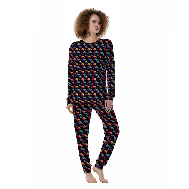 Flamingo Colorful Print Pattern Women's Pajamas Travel pajama sets