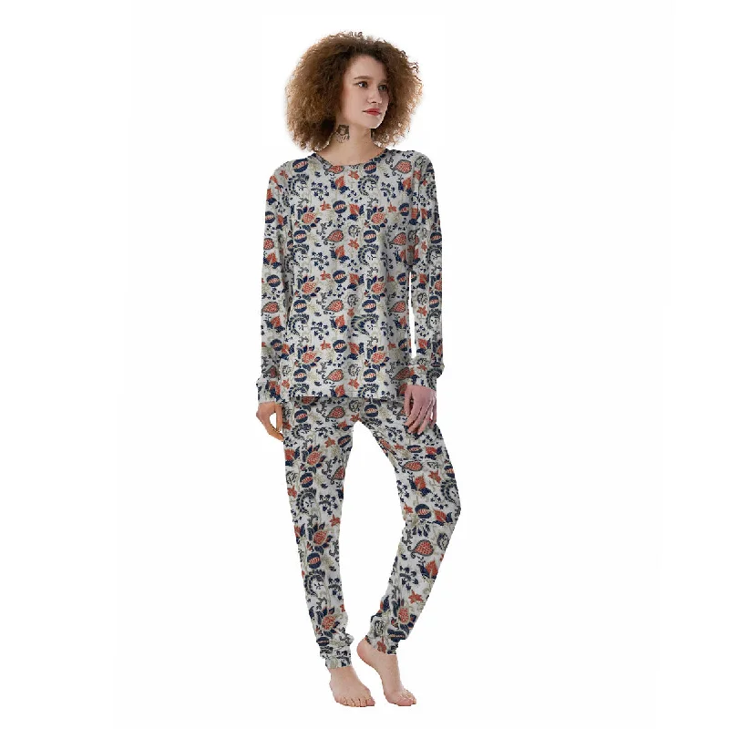 Flower Boho Paisley Print Pattern Women's Pajamas Polyester pajama sets