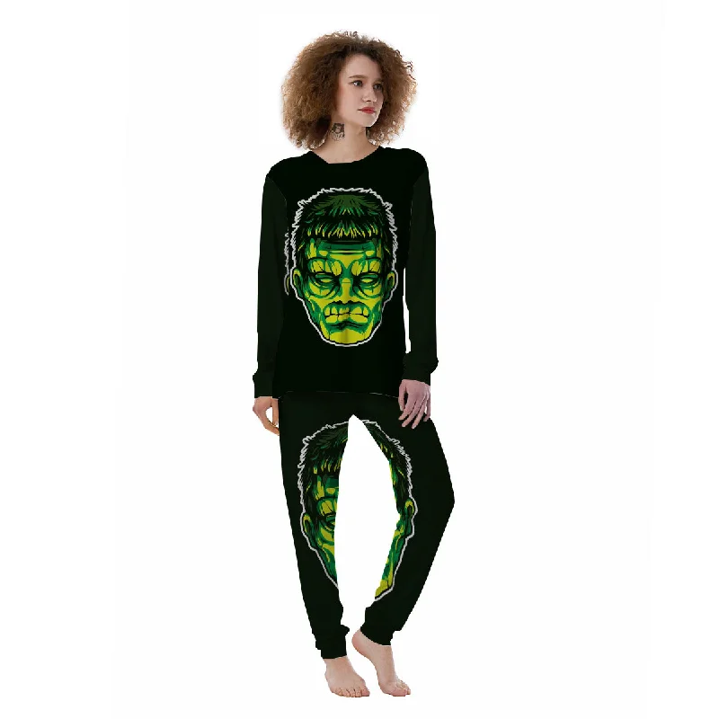 Frankenstein Cartoon Print Women's Pajamas Softest pajama sets