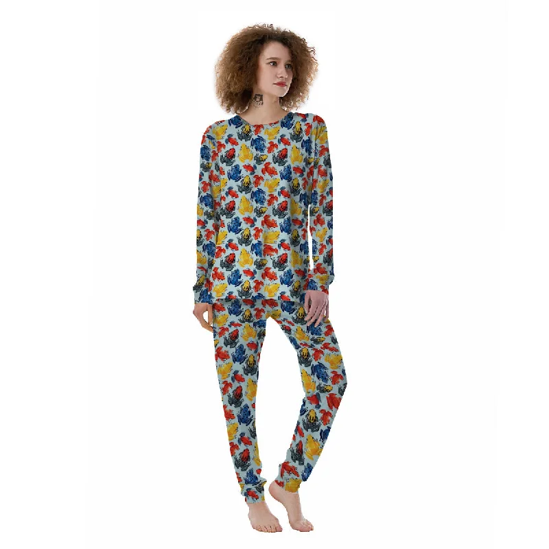 Frog Colorful Print Pattern Women's Pajamas Pajama sets under $50