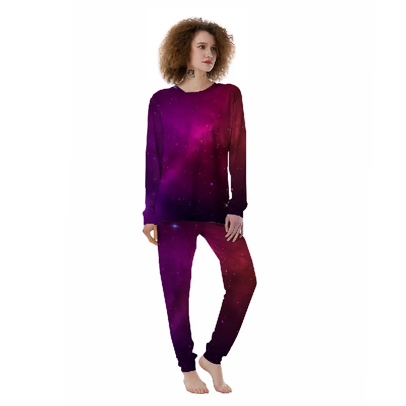 Galaxy Space Colorful Stardust Print Women's Pajamas Shein pajama sets