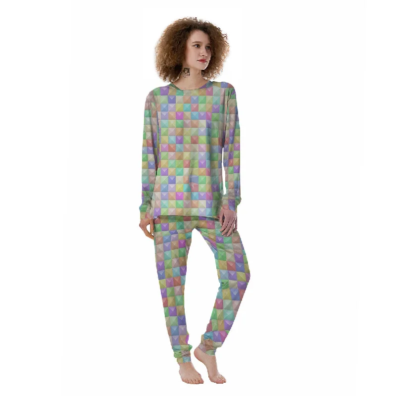 Geometric Polygonal Colorful Print Women's Pajamas Loungewear pajama sets