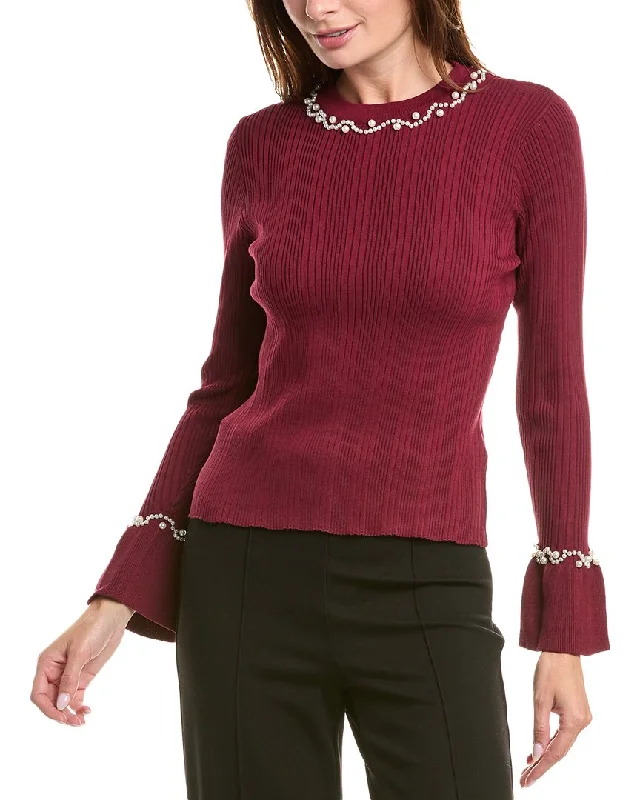 Nanette Nanette Lepore Pearl Bead Sweater Knitted sweaters