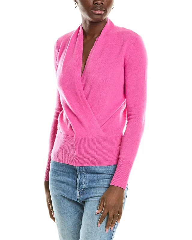 Sofiacashmere Modern Faux Wrap Cashmere Sweater Best value sweaters