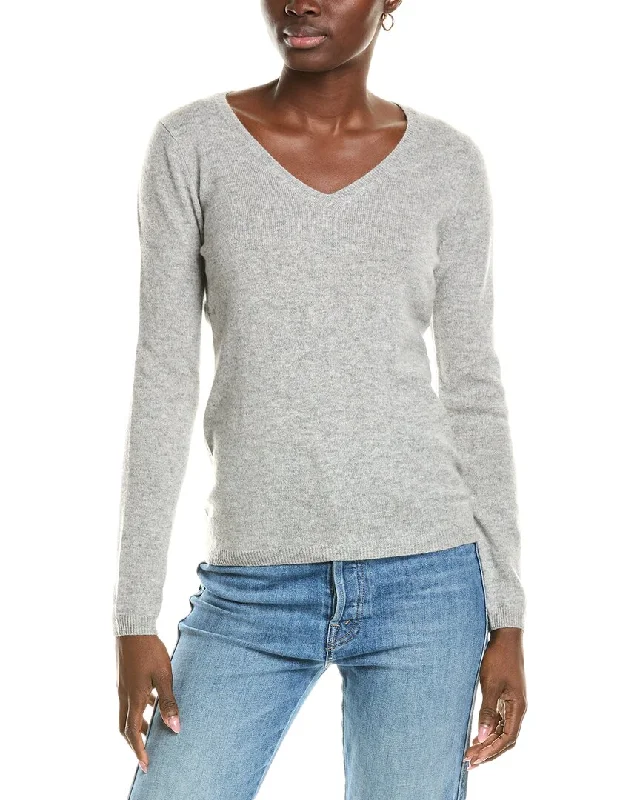 Sofiacashmere Modern V-Neck Cashmere Sweater Water-resistant sweaters