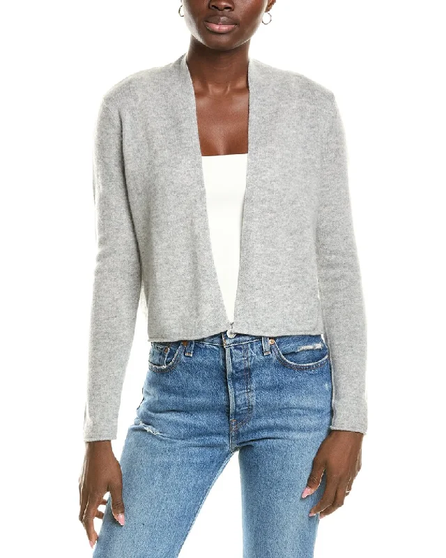 Sofiacashmere Cropped Open Cashmere Cardigan Knitted sweaters