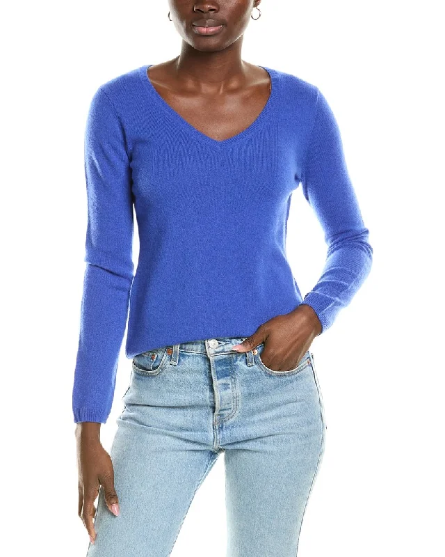 Sofiacashmere Modern V-Neck Cashmere Sweater Best sweaters for casual wear