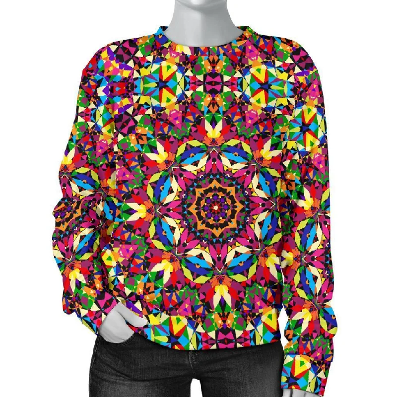 Kaleidoscope Pattern Print Women's Sweatshirt Women's sweaters