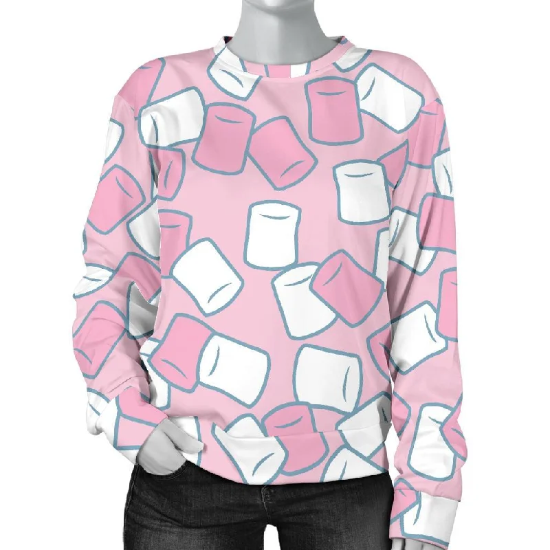 Marshmallow Colorful Print Pattern Women's Sweatshirt Cropped sweaters