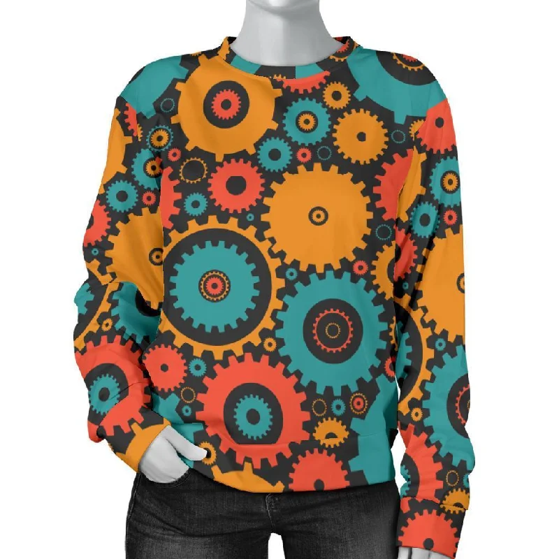 Mechanic Colorful Pattern Print Women's Sweatshirt Best sweaters for travel