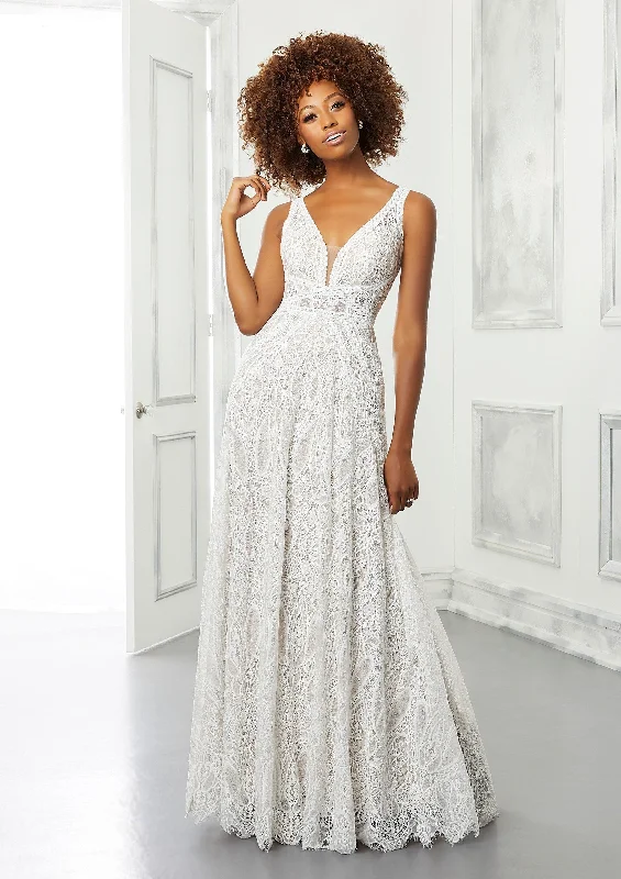 Blu by Morilee Brooke Wedding Dress Illusion Neckline Gown