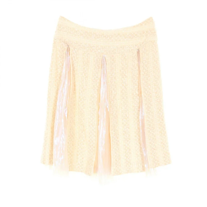 Chanel Silk Polyester Skirt Ivory/Pink Office unclassified skirts