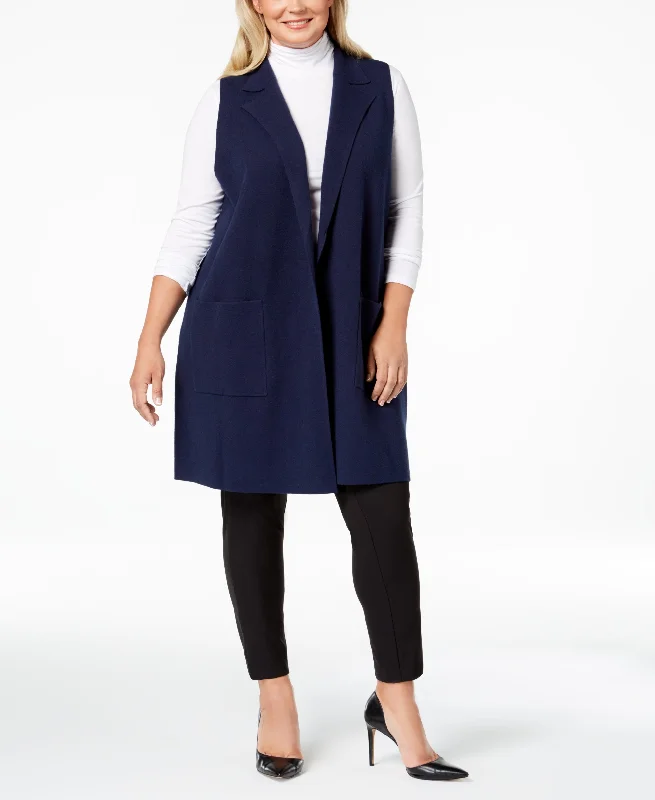 Charter Club Plus Size Sleeveless Sweater Coat