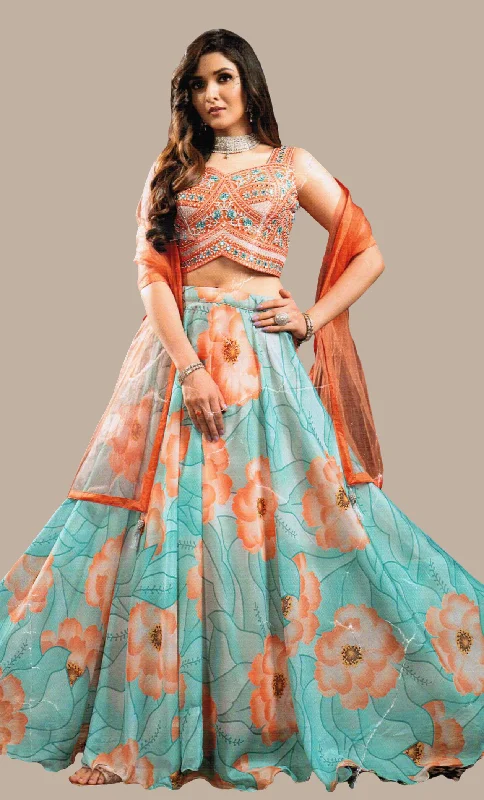 Deep Orange Chania Choli Set Popular unclassified skirts