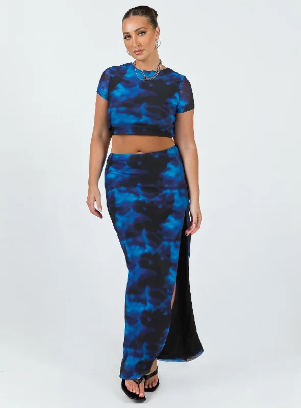 Rosie Mesh Set Blue Multi Beaded unclassified skirts