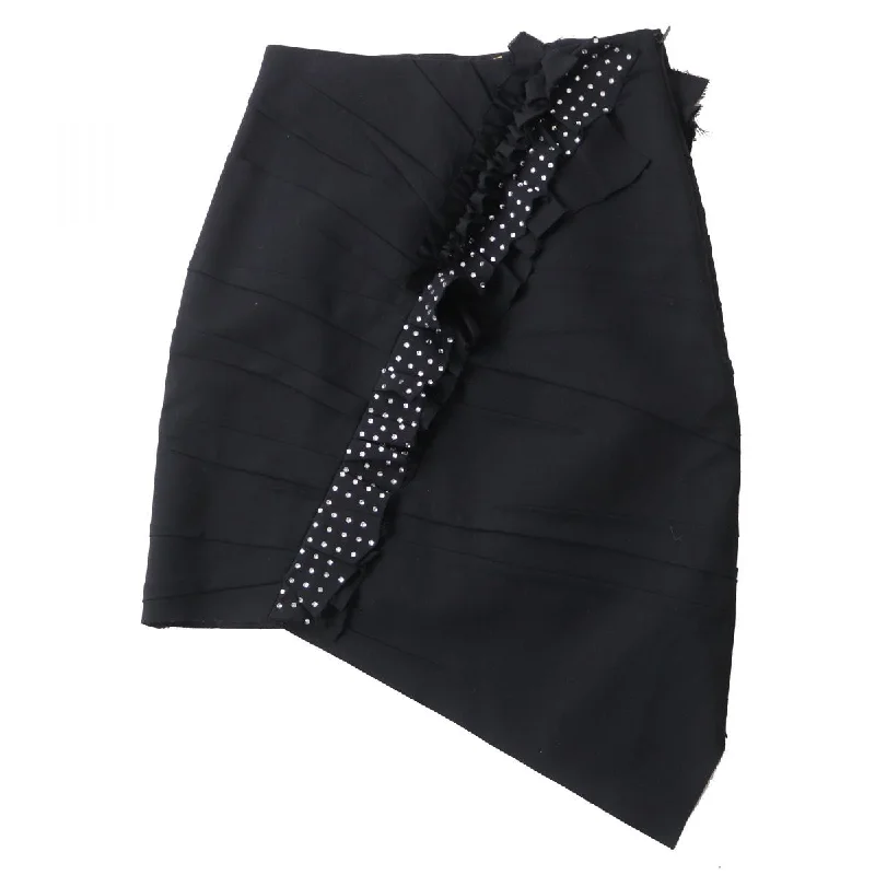 Saint Laurent Rhinestone Asymmetric Skirt Black Luxury unclassified skirts