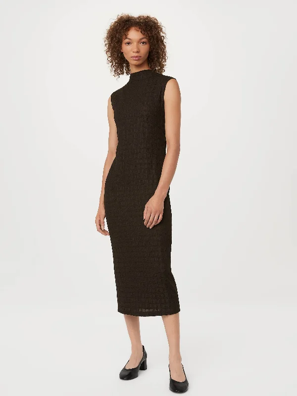 The Textured Midi Dress in Dark Chocolate Birthday midi dresses