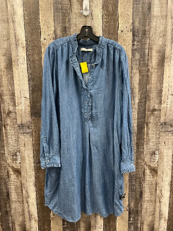 Dress Casual Midi By Loft In Blue Denim, Size: Xxl Discounted midi dresses