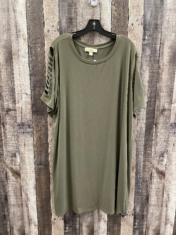 Dress Casual Midi By Michael By Michael Kors In Green, Size: 3x Long sleeve midi dresses