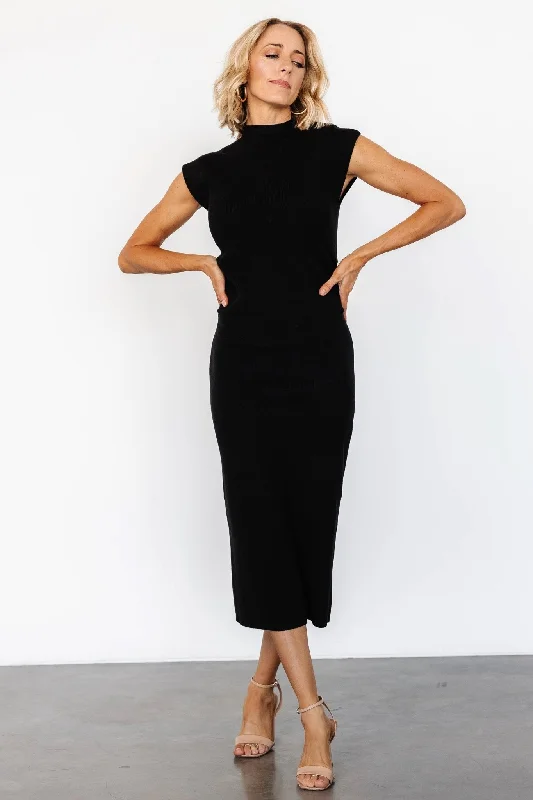 Harriet Midi Dress | Black Holiday midi dresses