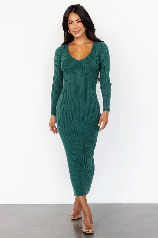 Kendall Ribbed Midi Dress | Green Best midi dresses for plus size