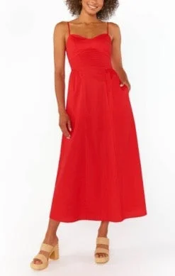 Show Me Your MUMU Allegra Midi Dress - CHERRY POPLIN Best midi dresses for date night