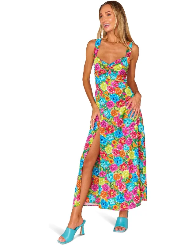 Show Me Your MuMu Mina Midi Dress BRIGHT FLORAL SOIREE Sexy little black midi dresses